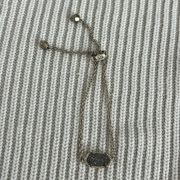 Kendra Scott Gold Tone Platinum Drusy Adjustable chain bracelet - Picture 1 of 2